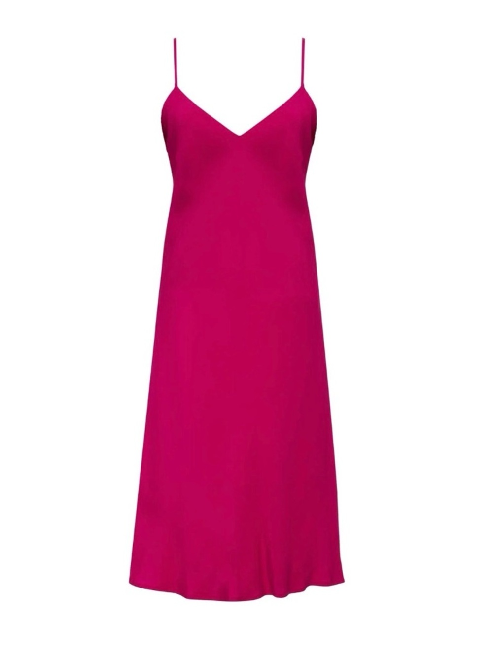 Gold Hawk Noa Silk Slip Dress with V-Neck and Spaghetti Straps - pink